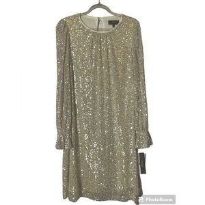 NWT Maia Gold Sequin Women’s Formal Cocktail Party Wedding Guest Dress Size 2